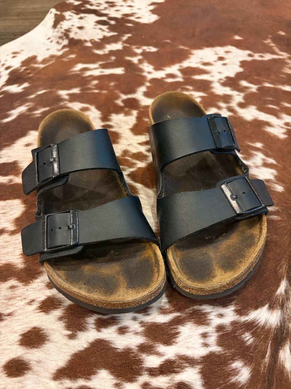 Birkenstock Arizona Black Double-Buckle Slide Sandals